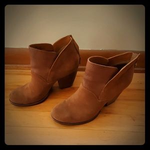 Kork-Ease Camel Colored Suede Ankle Boot